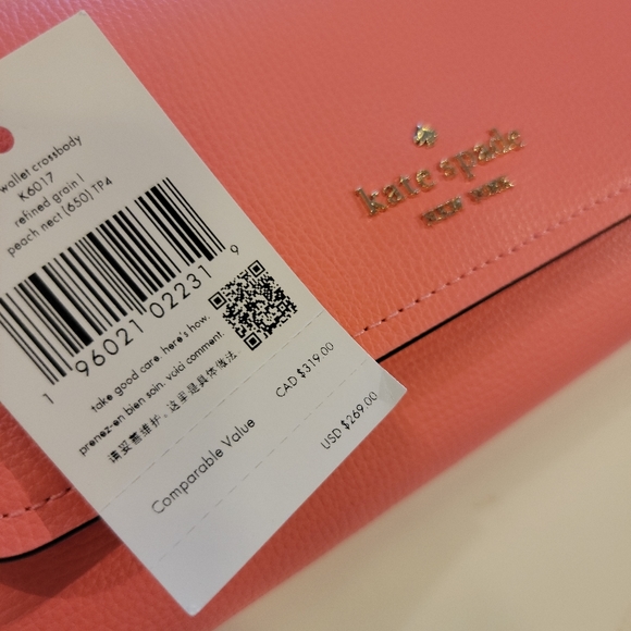♠️Kate Spade Chain Wallet Crossbody Bag Peach Nectar NWT - Picture 9 of 9